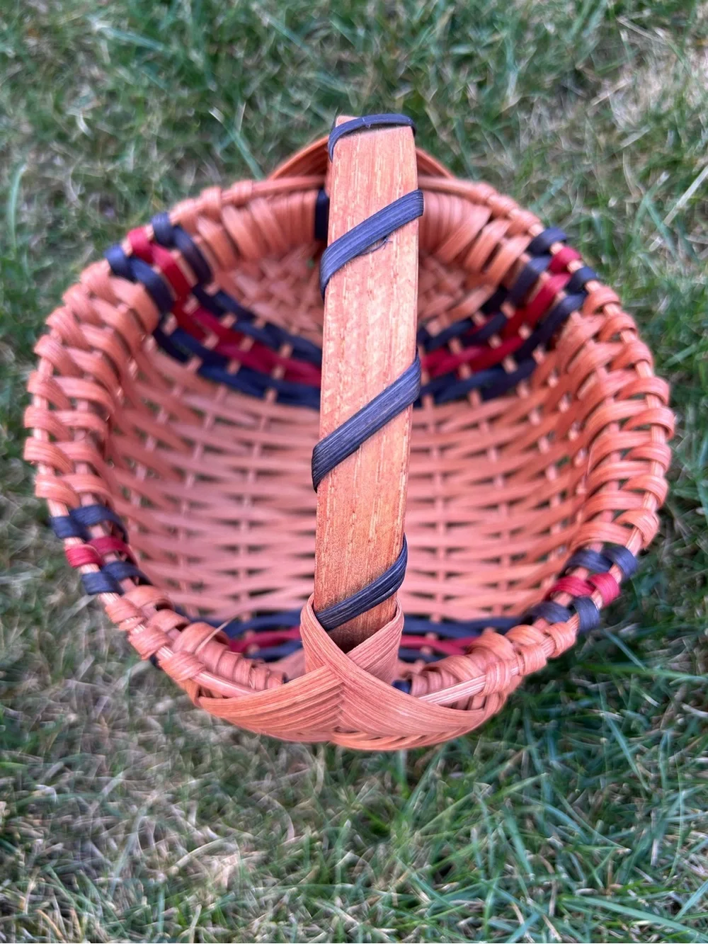 Handwoven Natural Brown Wicker Buttocks Basket with Handle